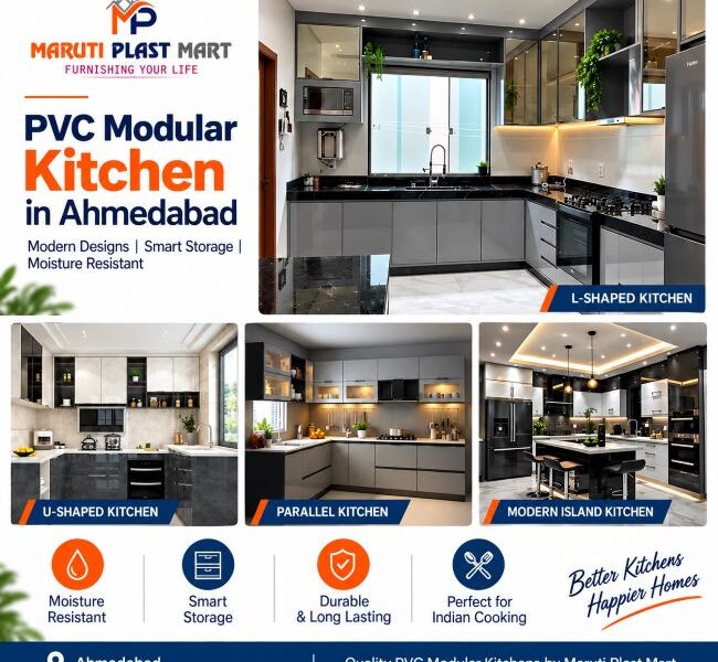 PVC Modular Kitchen in Ahmedabad | Waterproof Cabinets